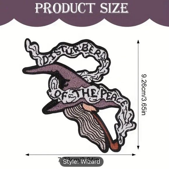 Wizard Hat Embroidered Patch - Picture 4 of 9